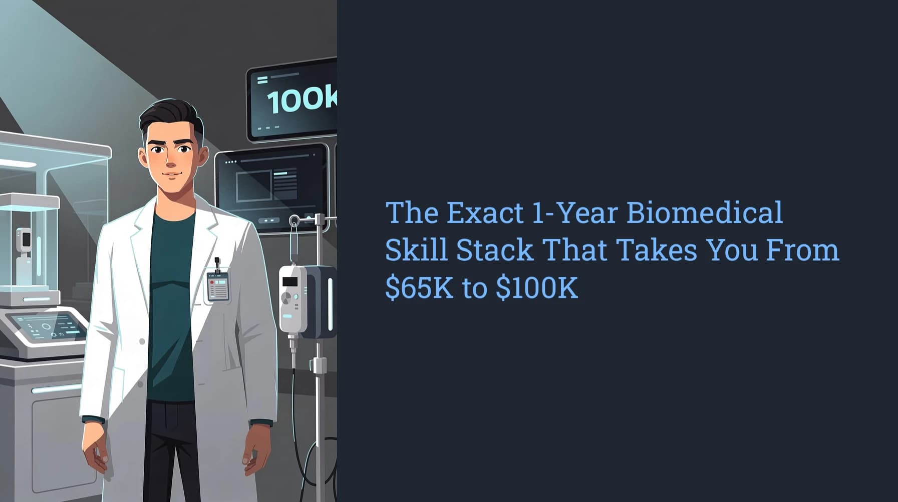 A BMEssentials presentation slide: the one-year biomedical skill stack